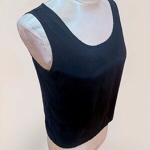70s Black 100% Silk Camisole Sleeveless Tank